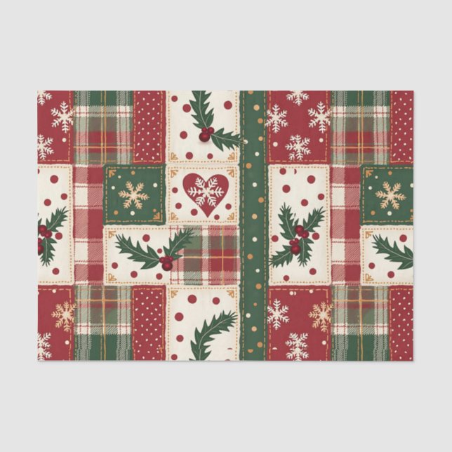 Papier Mousseline Patchwork de Noël (Recto)