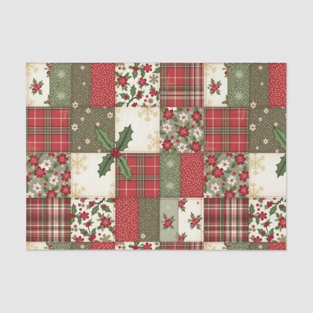 Papier Mousseline Patchwork de Noël (Recto)