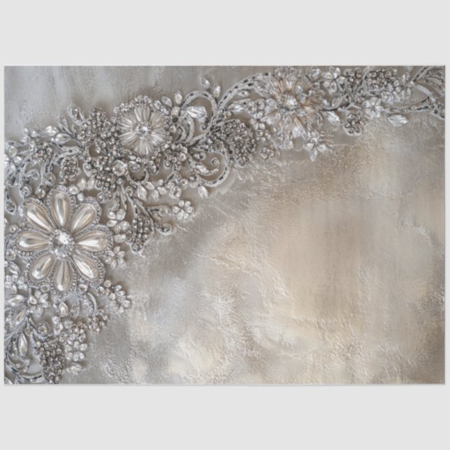 Papier Mousseline Patina en Rhinestone, Arrière - plan Motif Décorat (Recto)