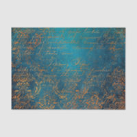 Patine de cuivre grunge et calligraphie turquoise
