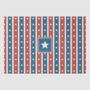 Papier Mousseline Patriote Vintage Rustique Americana Étoiles et Ray