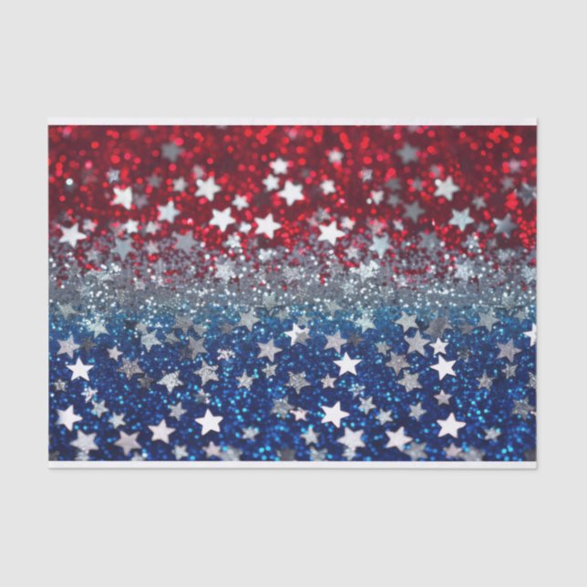 Papier Mousseline Patriotic Glitter (Recto)
