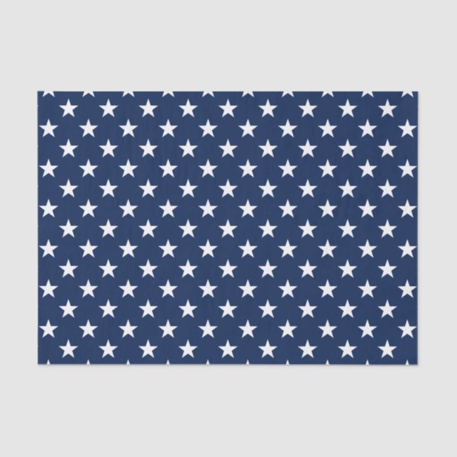 Papier Mousseline Patriotic Navy Bleu USA Drapeau étoiles Motif (Recto)