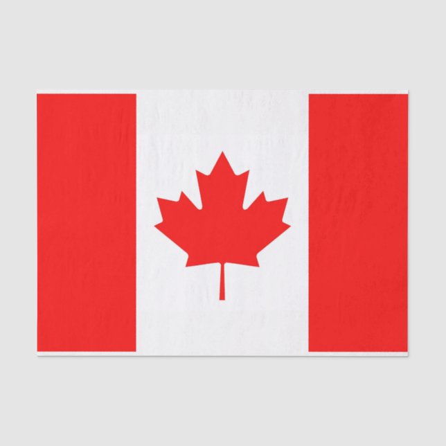 Papier Mousseline Patriotic tissue paper with flag of Canada (Recto)