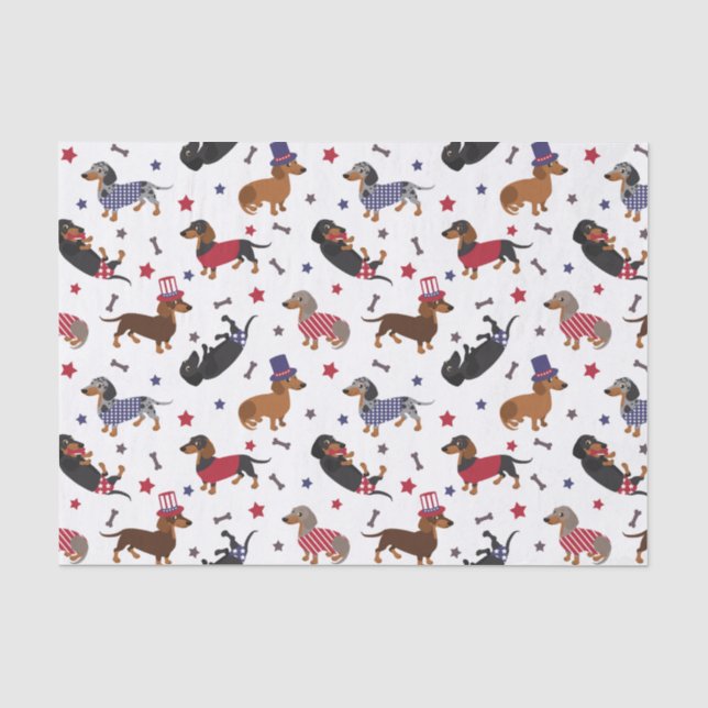 Papier Mousseline Patriotique Dachshund (Recto)