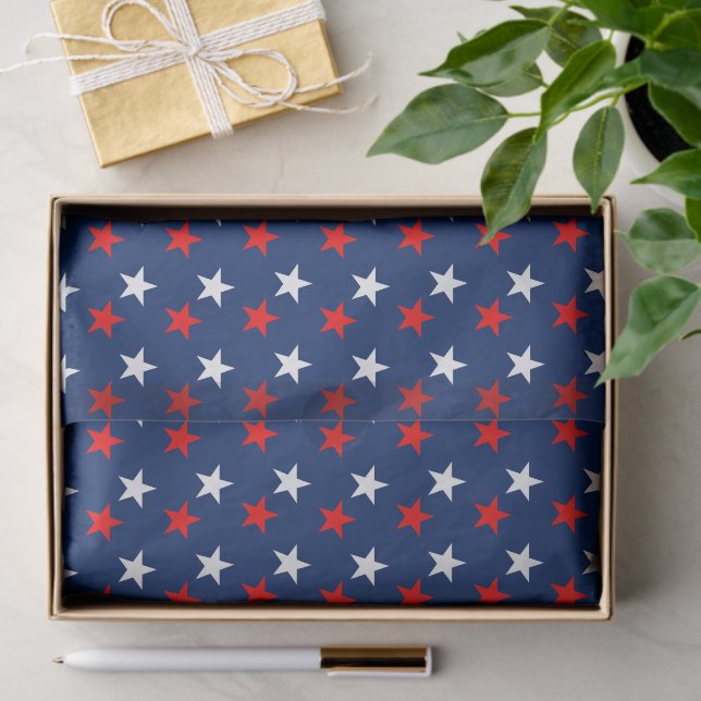 Papier Mousseline patriotique Red White et Blue Stars (Cadeau)
