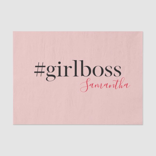 Papier Mousseline Patron et nom de fille rose moderne | best Girly G (Recto)