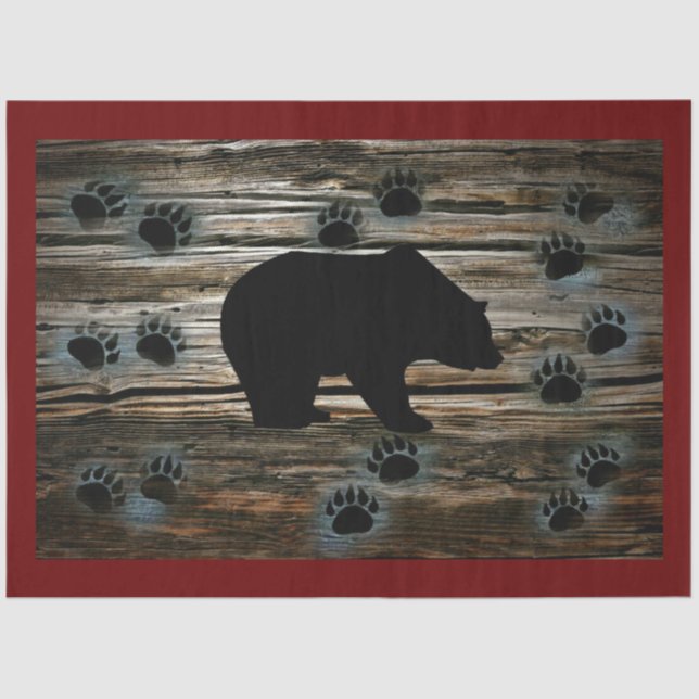 Papier Mousseline Patrouilles Ours Noir (Recto)