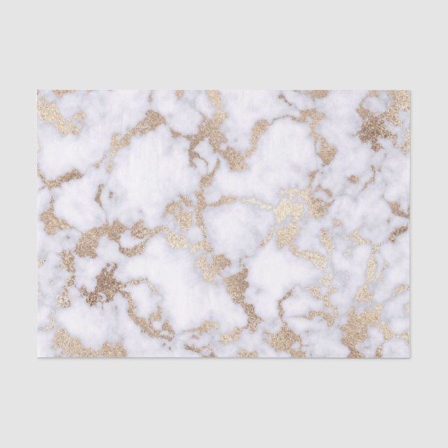 Papier Mousseline Pattern de Chic White Gold Foil (Recto)