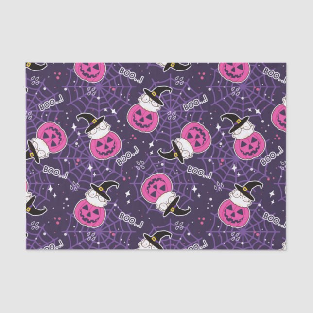Papier Mousseline Patters de Cute Cats et Pumkins (Recto)