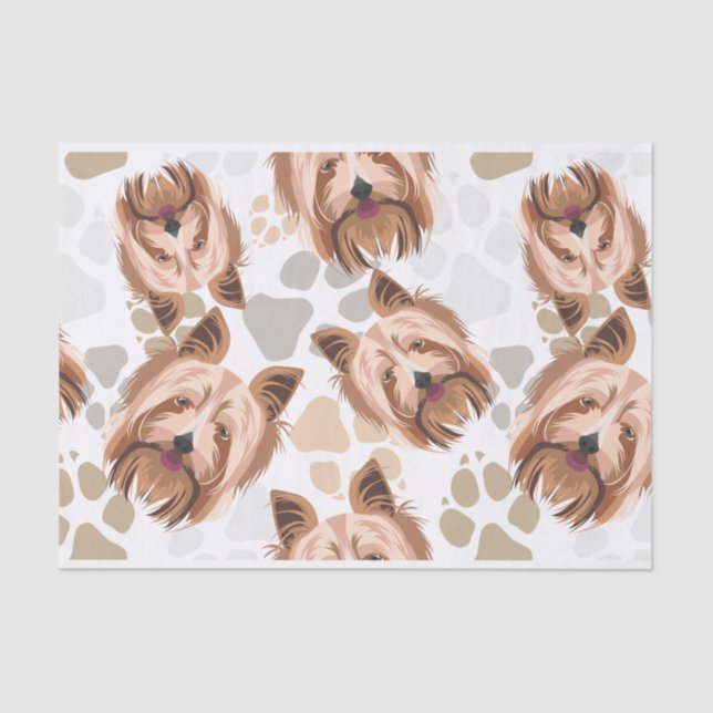 Papier Mousseline Pattes Yorkshire Terrier de chien de motif (Recto)