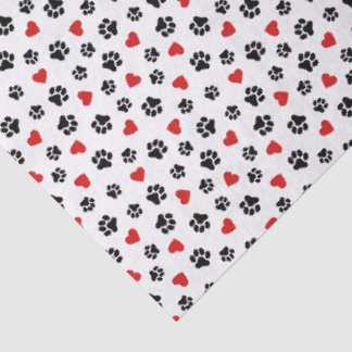 Papier Mousseline Pattounettes & Cœurs – Amour pour les Chiens