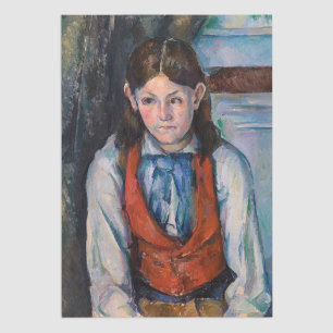 Papier Mousseline Paul Cezanne - Garçon dans la veste rouge