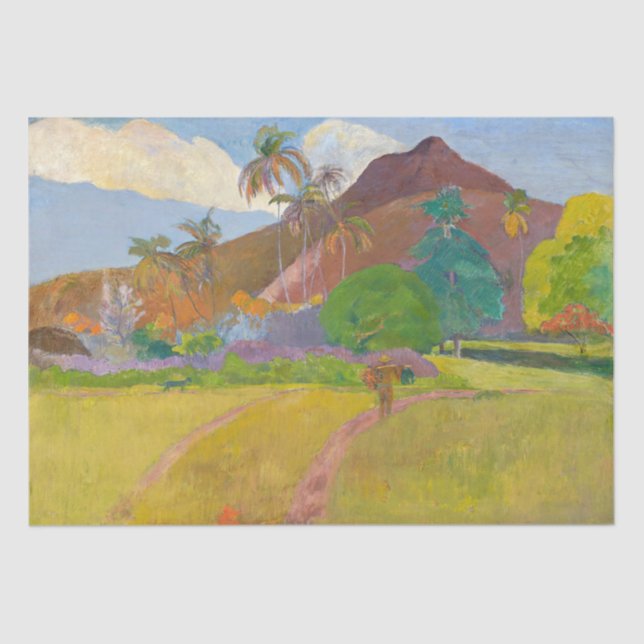 Papier Mousseline Paul Gauguin - Paysage tahitien (Recto)