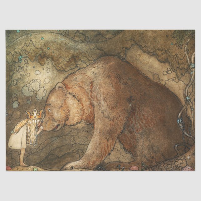 Papier Mousseline Pauvre petite ours par John Bauer (Recto)