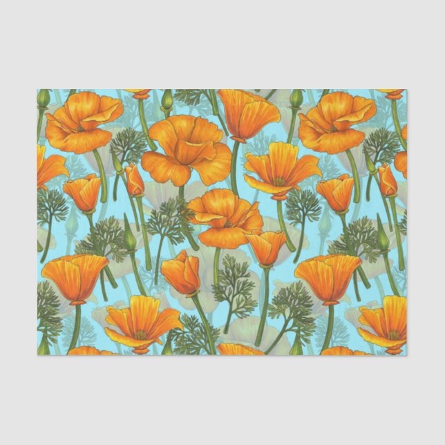 Papier Mousseline Pavot de Californie (Recto)