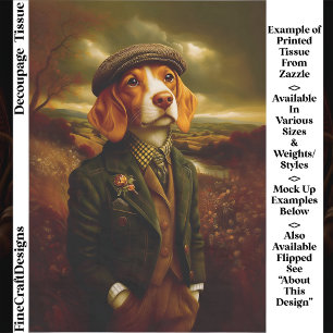 Papier Mousseline Pays Beagle Gentleman Paysage EX9R Découpage
