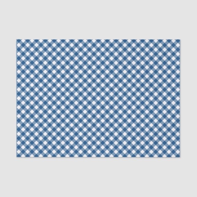 Papier Mousseline Pays Chic Bleu En vichy Motif (Recto)