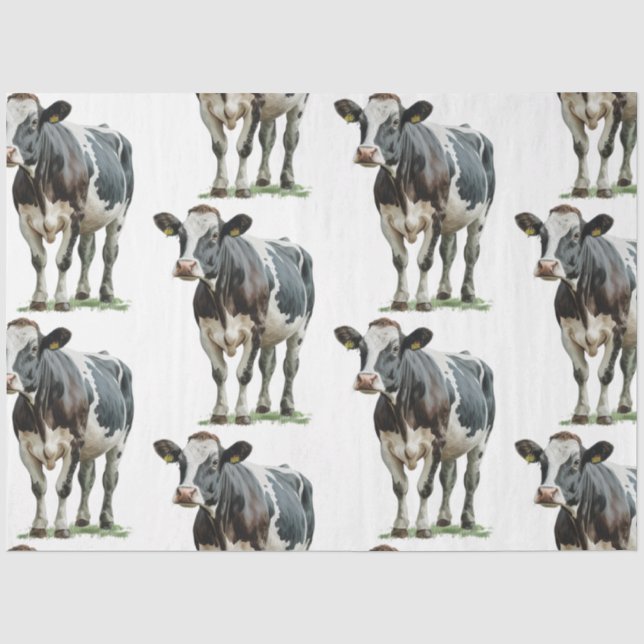 Papier Mousseline Pays de vache Noir et blanc (Recto)