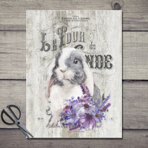 Pays Français Lapin Floral Violet