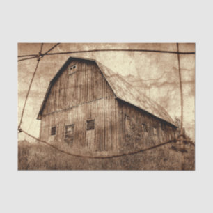 Papier Mousseline Pays Rustique Sepia Grange Texture Vintage