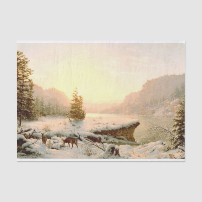 Papier Mousseline Paysage d'hiver, Découpage (Recto)