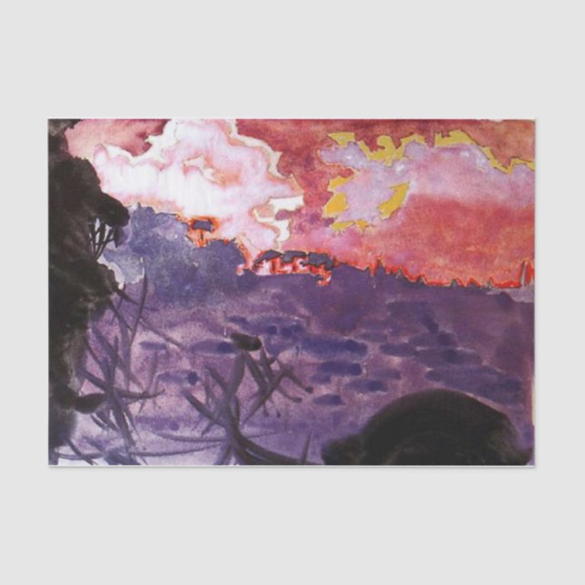 Papier Mousseline Paysage fantastique par Mikhail Vrubel (Recto)