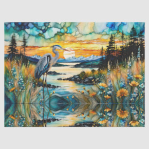 Papier Mousseline Paysage Fleur sauvage du coucher de soleil du Gran