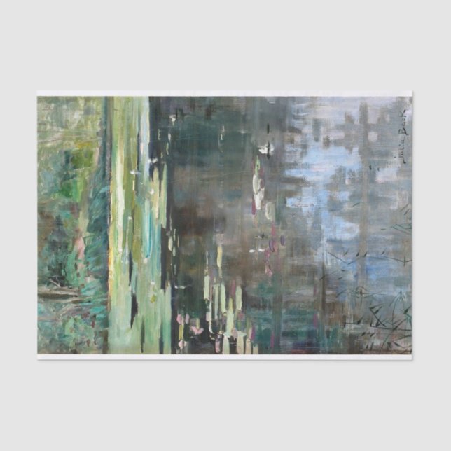 Papier Mousseline Paysage fluvial avec Nénuphars par Julia Beck (Recto)