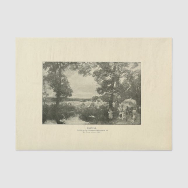 Papier Mousseline Paysage Récolte Arbres Ephémère Découpage (Recto)