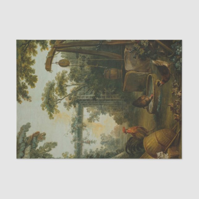 Papier Mousseline Paysage Rustique par Jean-Baptiste Huet (Recto)