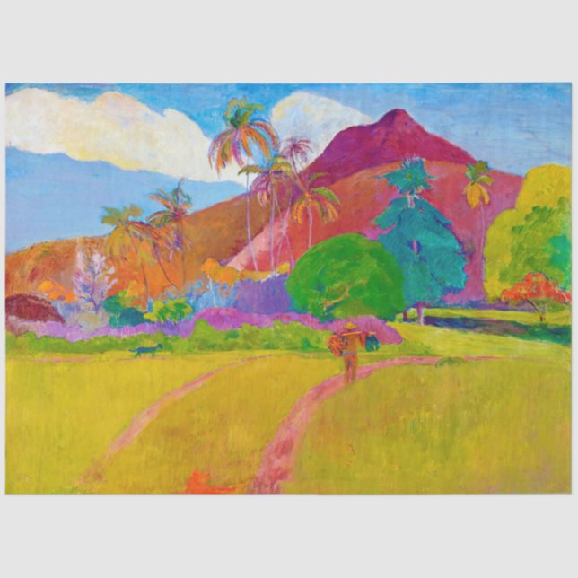 Papier Mousseline Paysage tahitien, Gauguin (Recto)