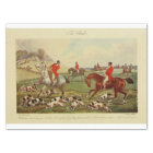 Paysage vintage Chasse Fox Chiens Ephemera Découpa