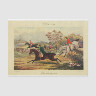 Papier Mousseline Paysage vintage Fox Hunt Ephemera Decoupage