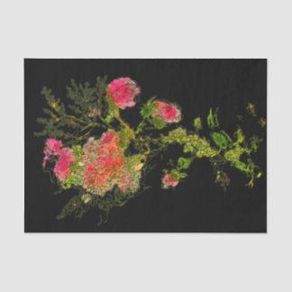 Papier Mousseline Peach Abstrait Rose Floral Decoupage