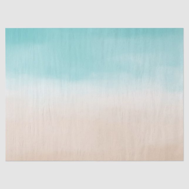 Papier Mousseline Peach Aqua Ombre  (Recto)