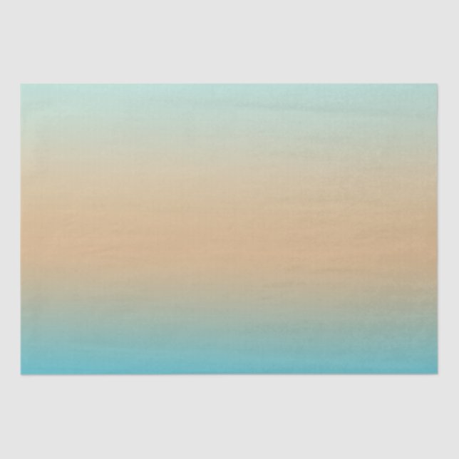 Papier Mousseline Peach Aqua Ombre (Recto)