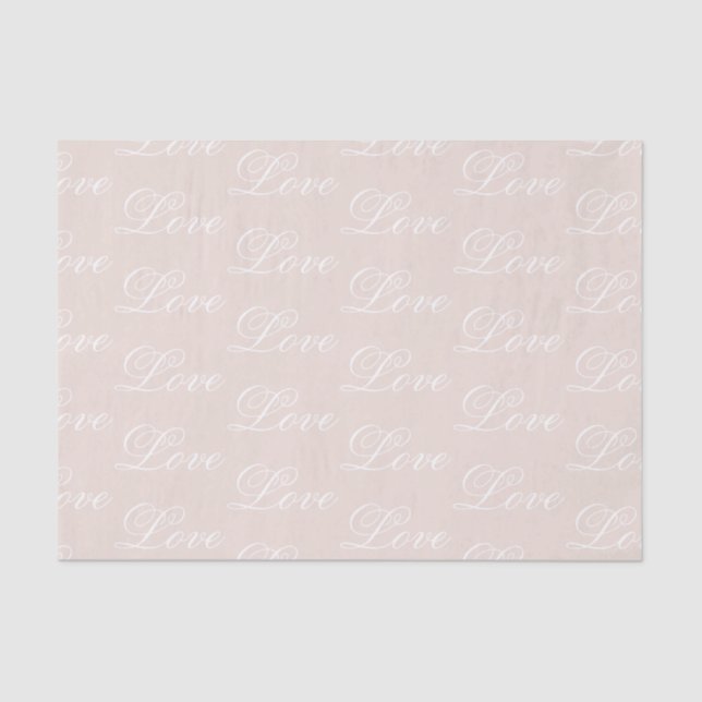 Papier Mousseline Peach Blush Love Toujours Mariage (Recto)
