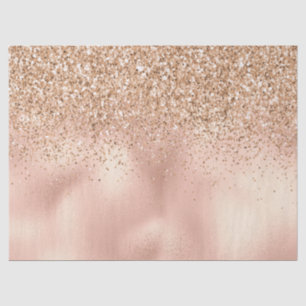 Papier Mousseline Peach Rose Gold Glitzy Parties scintillant