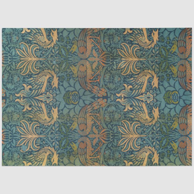 Papier Mousseline Peacock and Dragon, 1878, par William Morris (Recto)