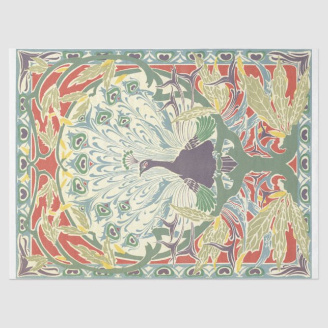 Papier Mousseline Peacock Art Nouveau (Recto)