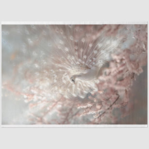 Papier Mousseline Peacock blanc céleste avec découpage rose fleur