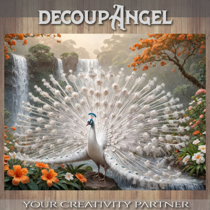 Papier Mousseline Peacock blanc - Découpage -