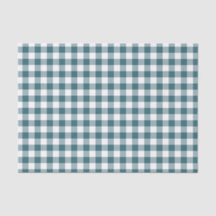 Papier Mousseline Peacock Blue (Dark Turquoise ou Aqua) et White En