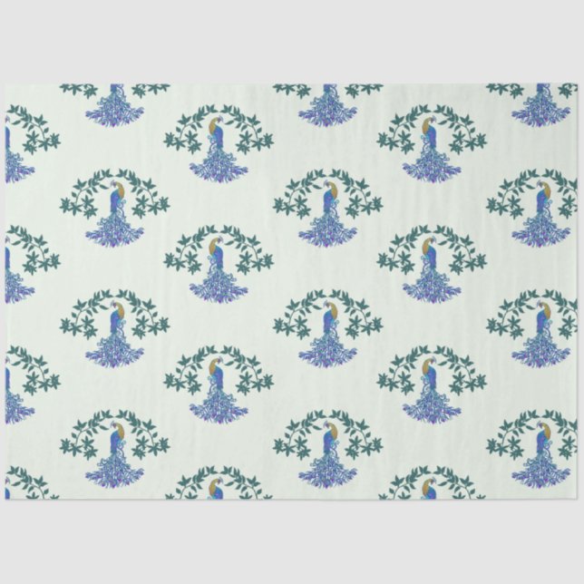 Papier Mousseline Peacocks ornementaux (Recto)