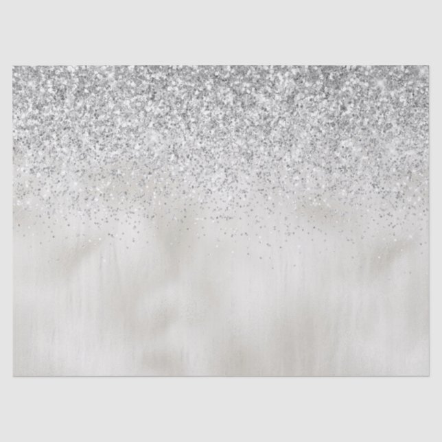 Papier Mousseline Pearl White Luxe Parties scintillant en argent     (Recto)