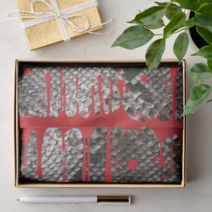 Papier Mousseline Peau Python saignant Gory sang rouge Halloween Yuk