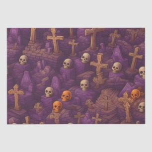 Papier Mousseline Peaux de Bronze d'Argent Graves Violet Halloween