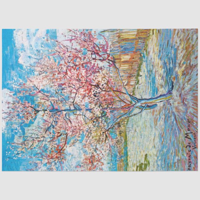 Papier Mousseline Pêche à fleurs, Van Gogh (Recto)