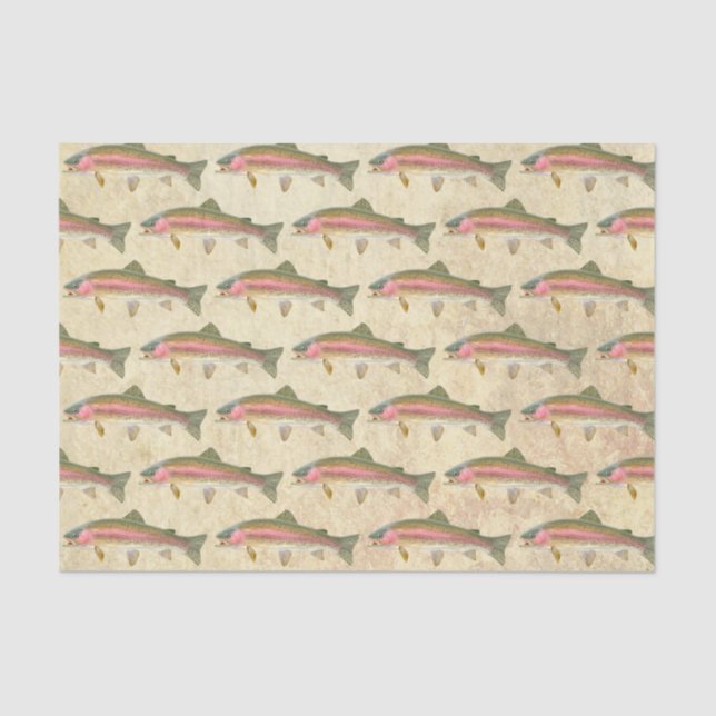 Papier Mousseline Pêche à la truite arc-en-ciel (Recto)